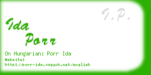 ida porr business card